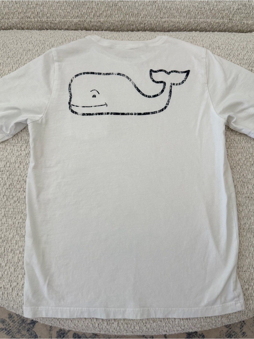 Vineyard Vines boys shirt S 8-10 white classic whale logo preppy